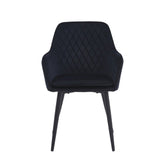 Chaise de salle à manger Laura - Velours noir